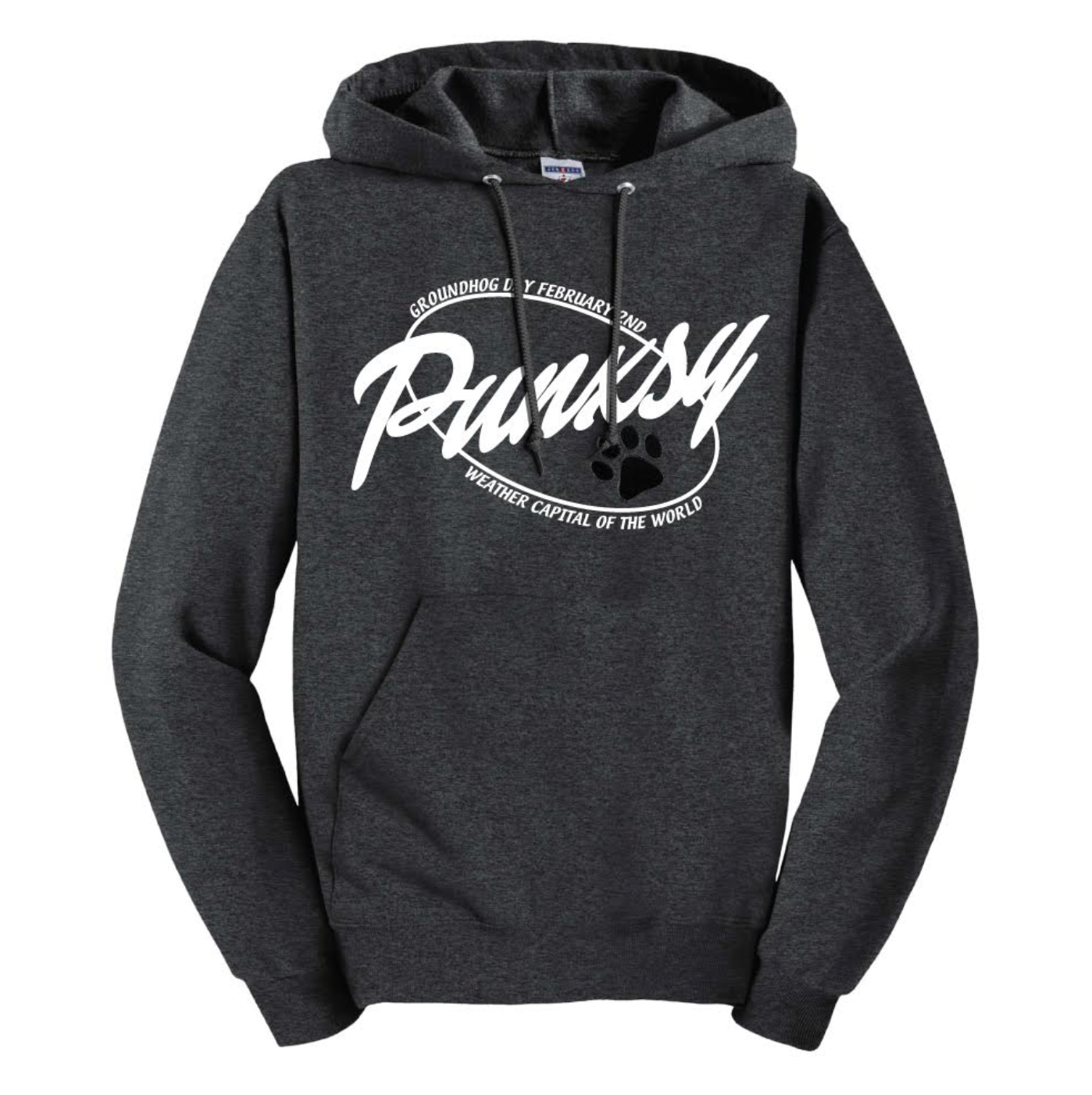 Adult Punxsy Felt Paw Hoodie - Charcoal-Groundhog Stuff