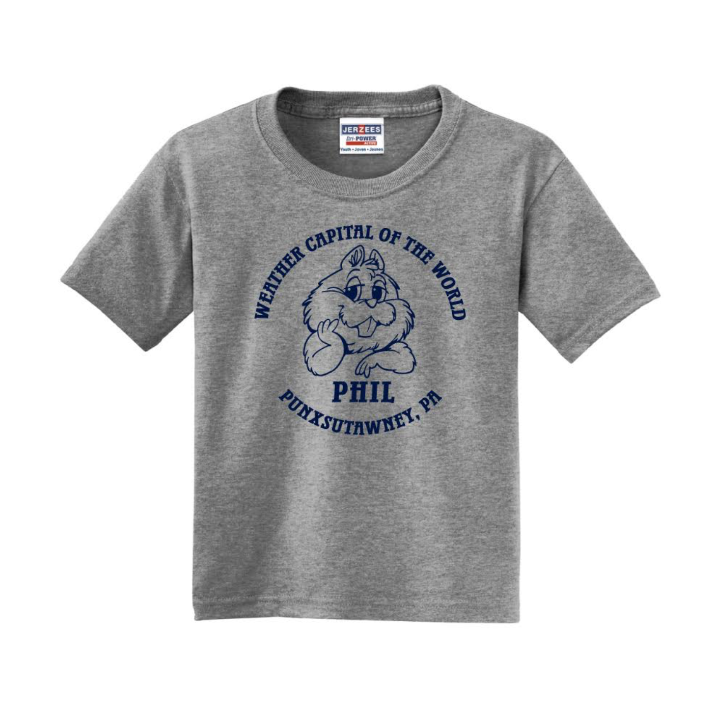 Youth Weather Capital T-Shirt - Gray-Groundhog Stuff