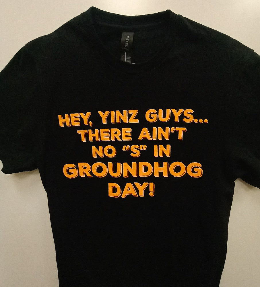 Adult 'Ain't No S in Groundhog Day' T-Shirt - Black-Groundhog Stuff