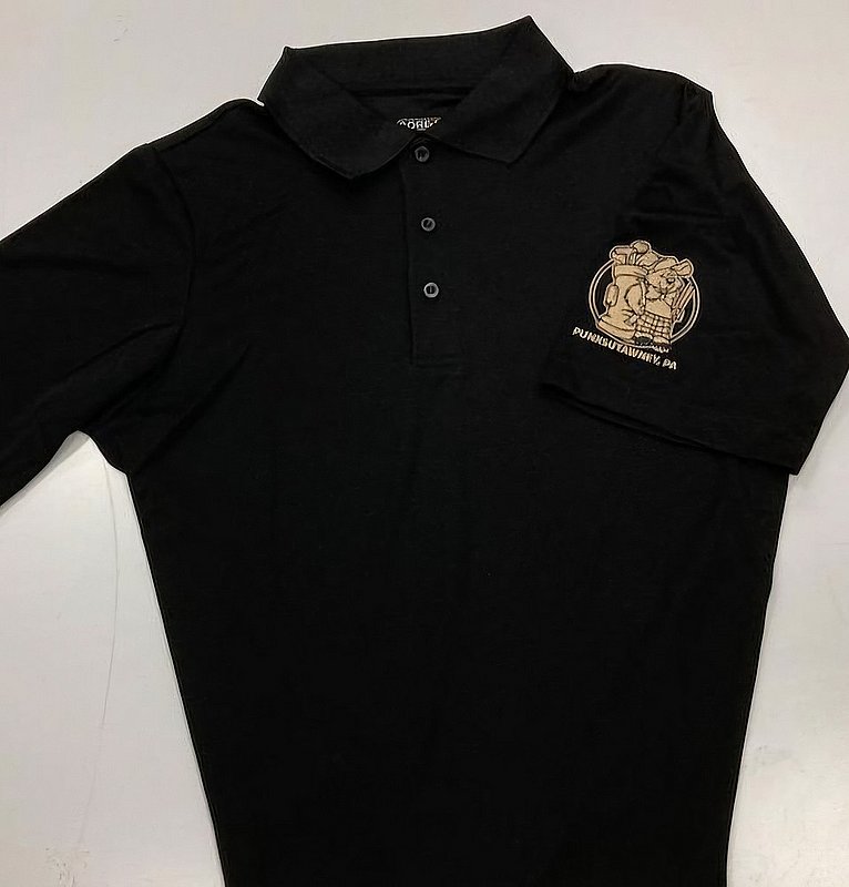 Adult Embroidered Golf Shirt - Black-Groundhog Stuff