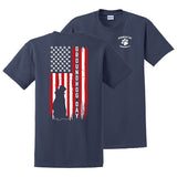 Adult Groundhog Paw & Flag T-Shirt - Navy (3X)-Groundhog Stuff