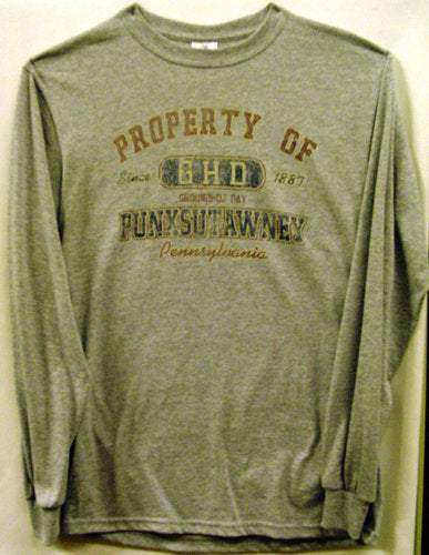 Adult Property of Groundhog Day Long Sleeve - Gray-Groundhog Stuff