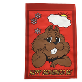 *Garden Flag - Happy Groundhog Day (12x18.5")