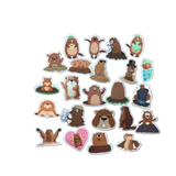 Single 1 1/2 -2  inch groundhog stickers