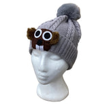 Adult Pom Pom Groundhog Hat