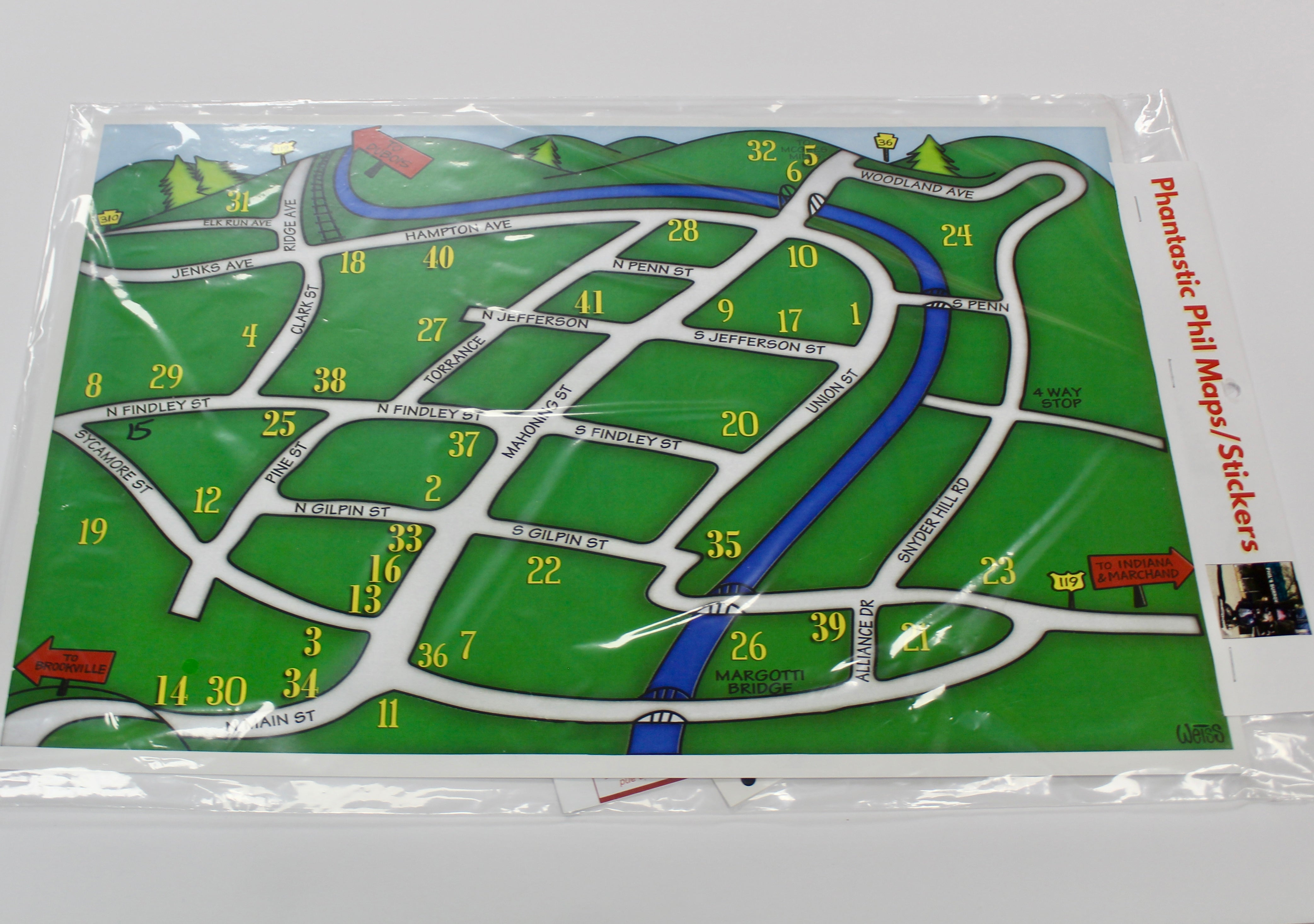 Phantastic Phil Sticker Map - 17x11 Laminate with 31 Stickers-Groundhog Stuff