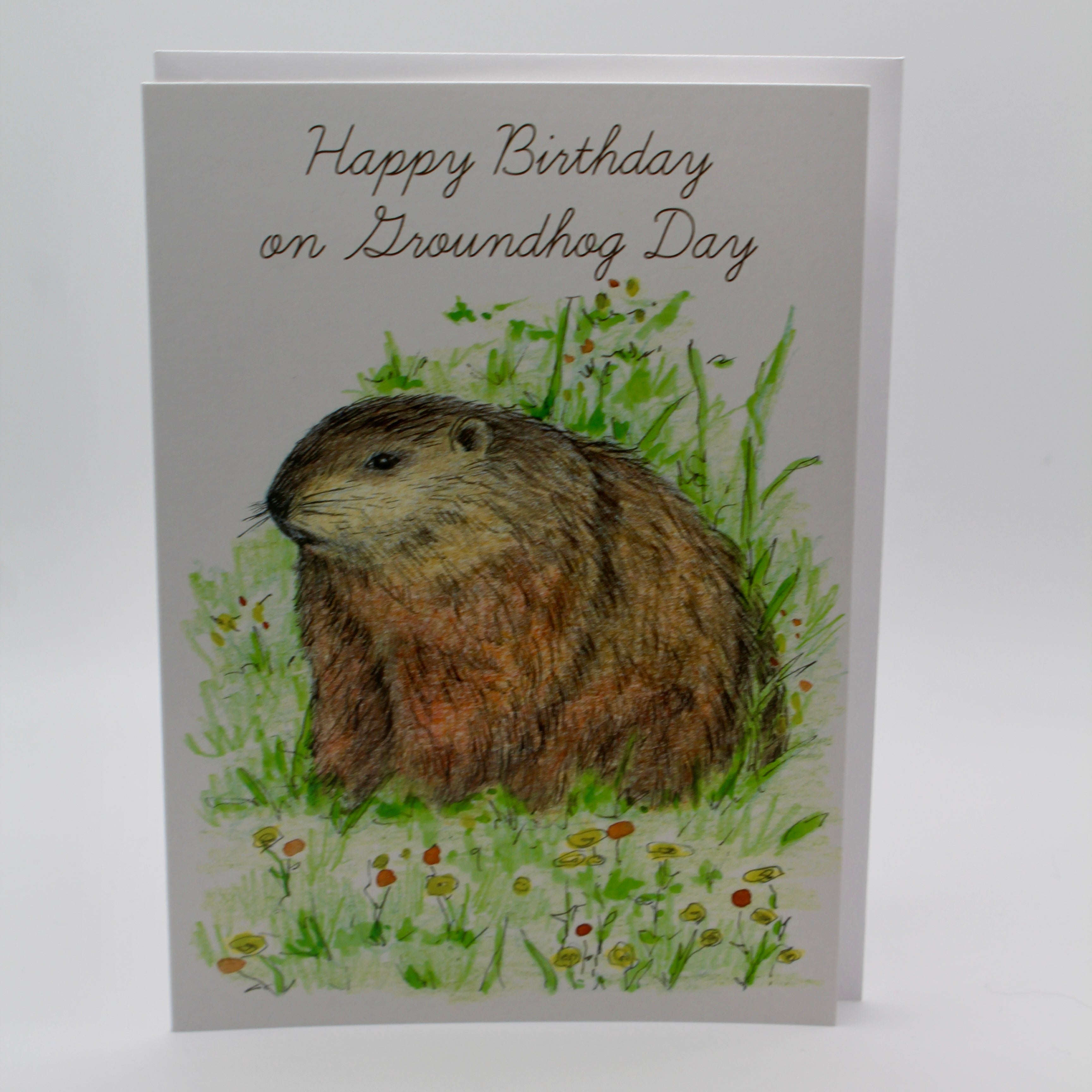 Happy Birthday on Groundhog Day Card-Groundhog Stuff
