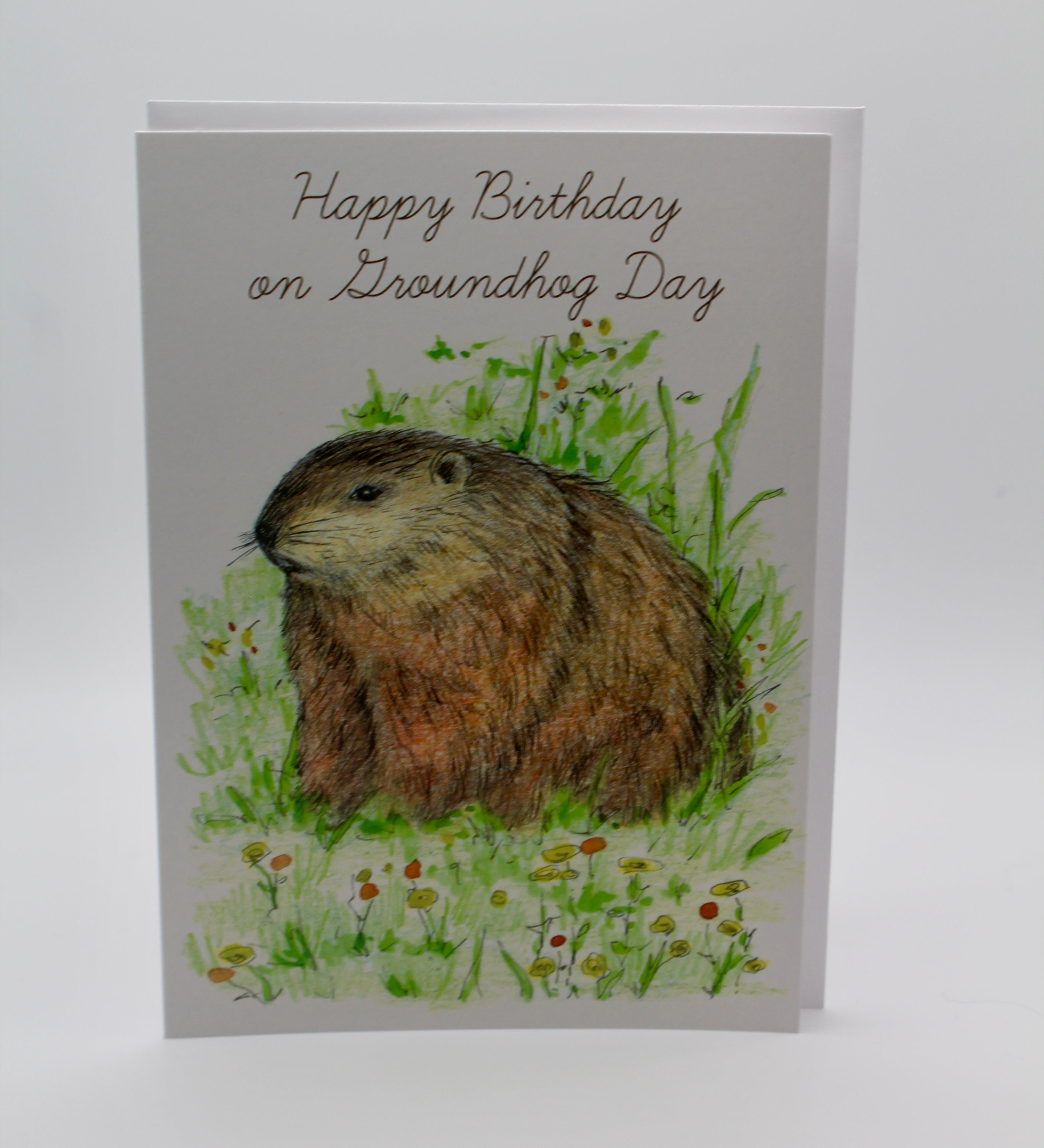 Happy Birthday on Groundhog Day Card-Groundhog Stuff
