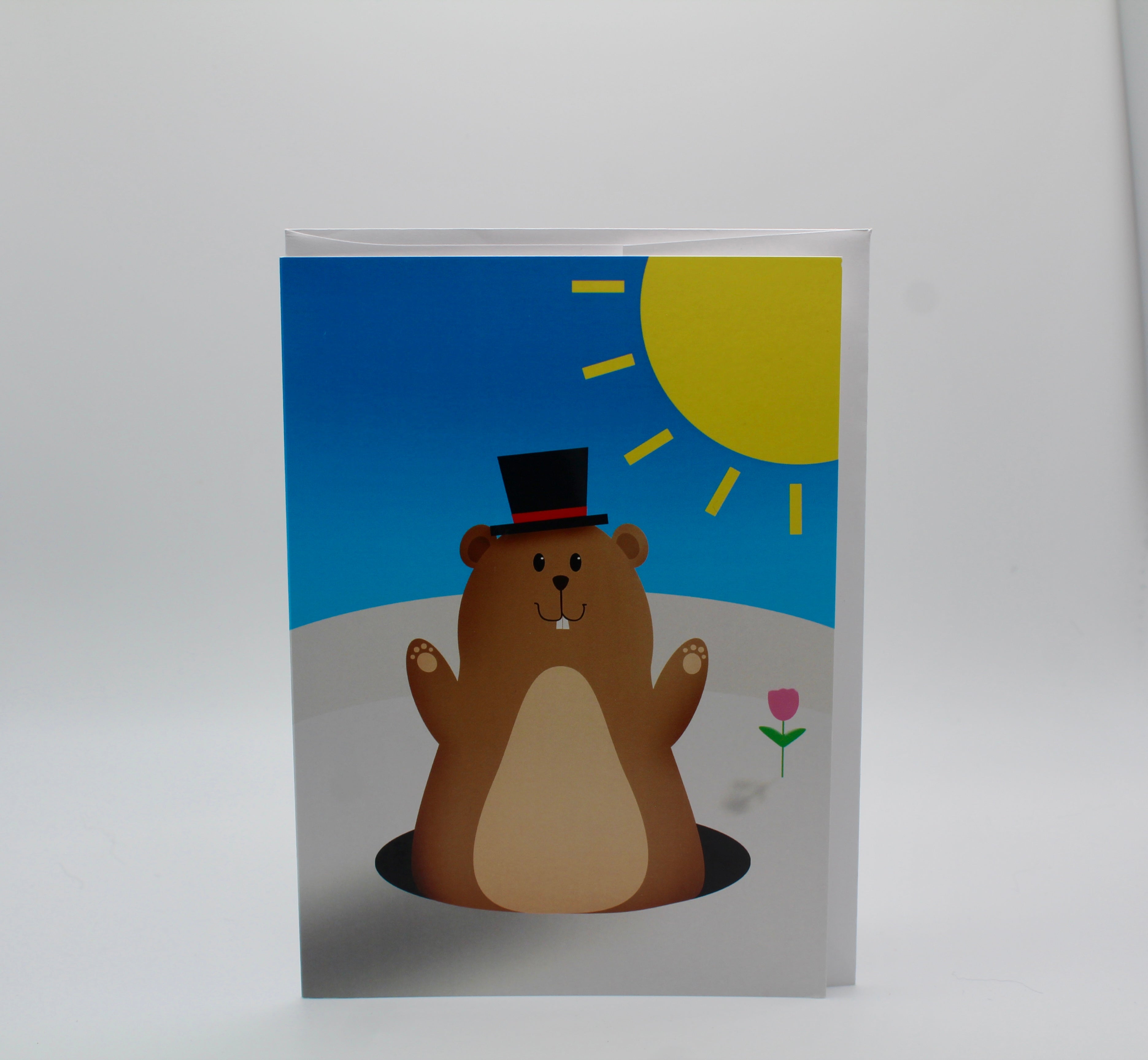 Sunny Groundhog Day Card – Popping Out-Groundhog Stuff