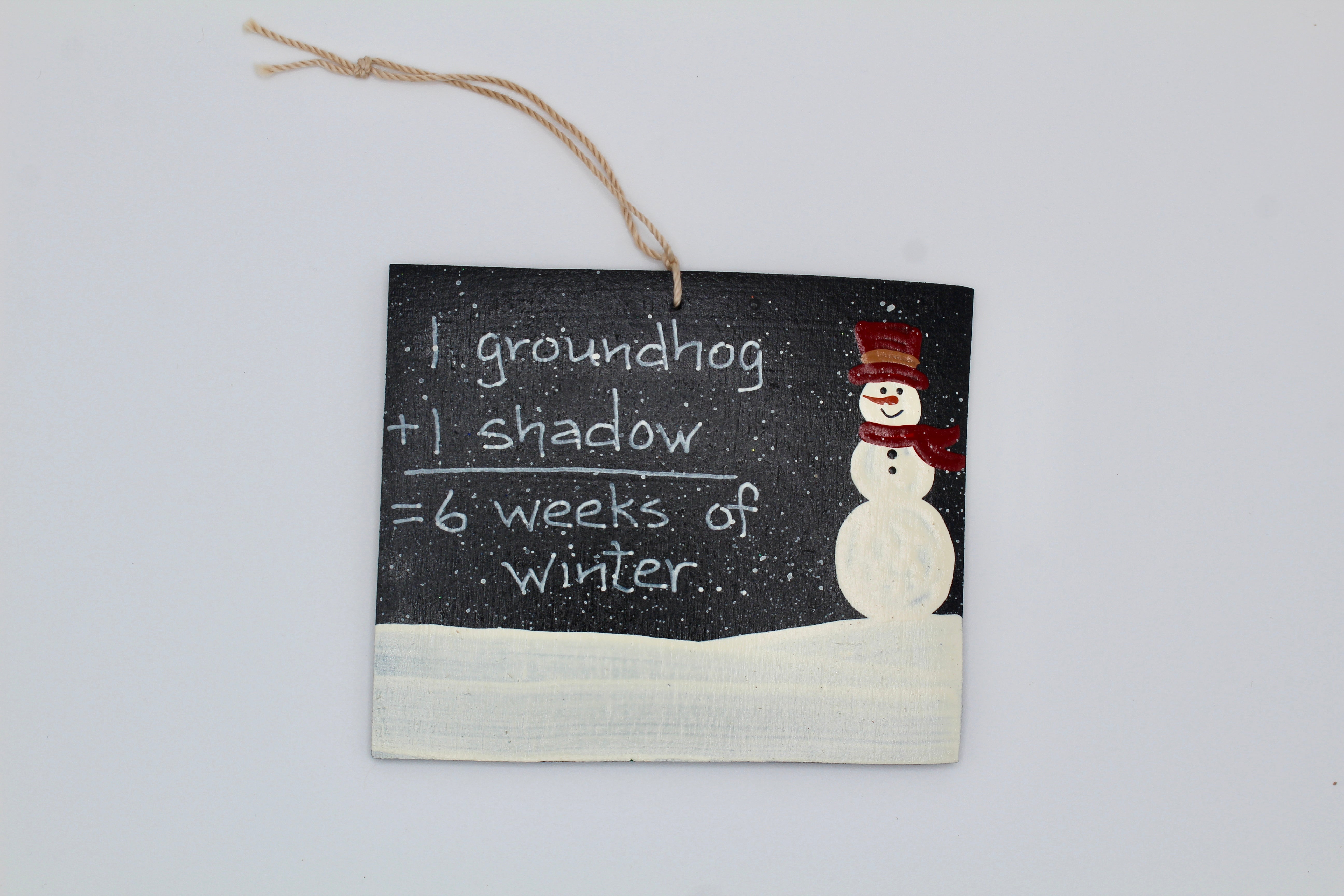 1 + 1 = 6 Ornament – Handcrafted Groundhog Decor-Groundhog Stuff