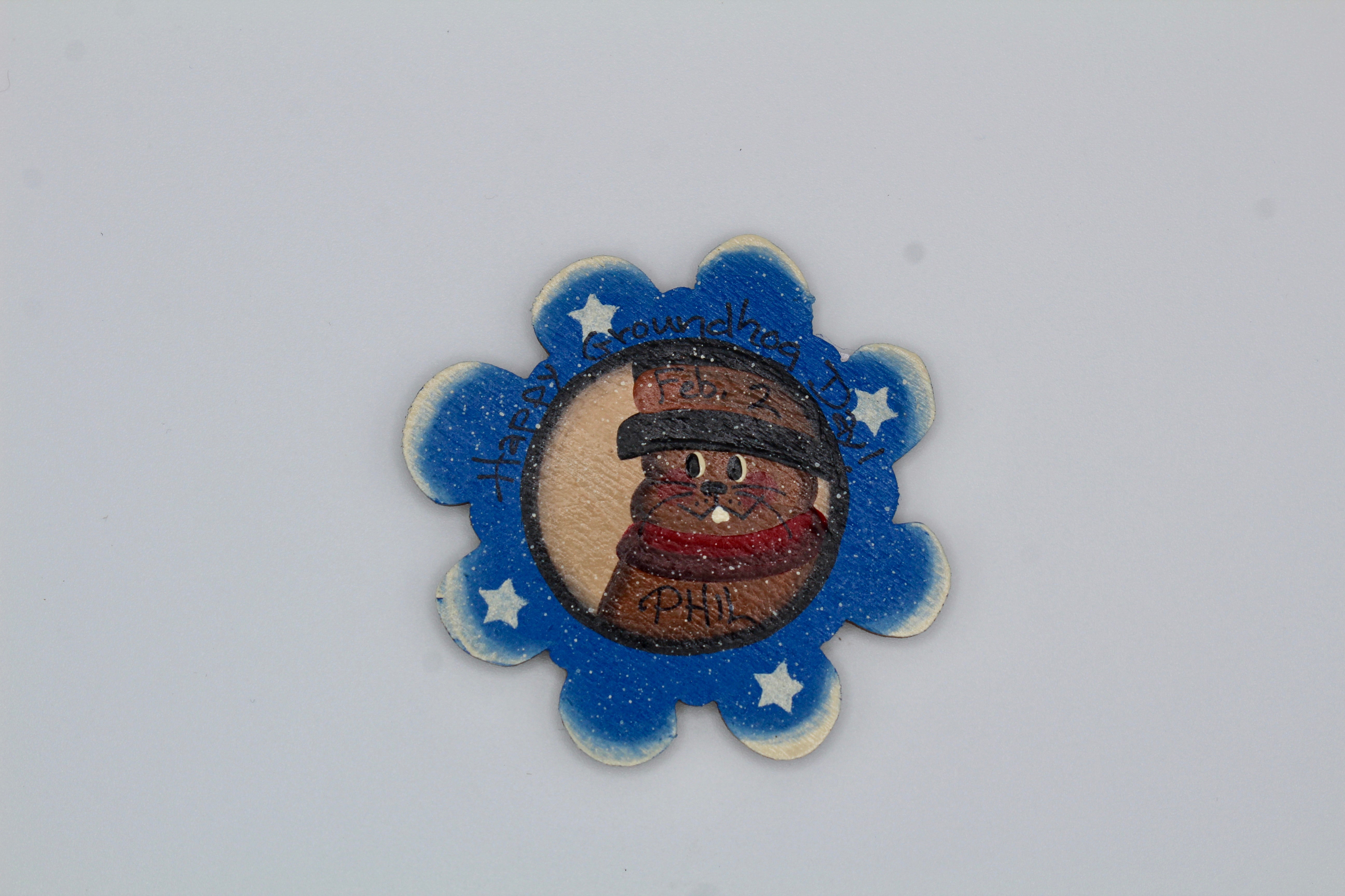 Snowflake Magnet – Handcrafted Phil February 2-Groundhog Stuff