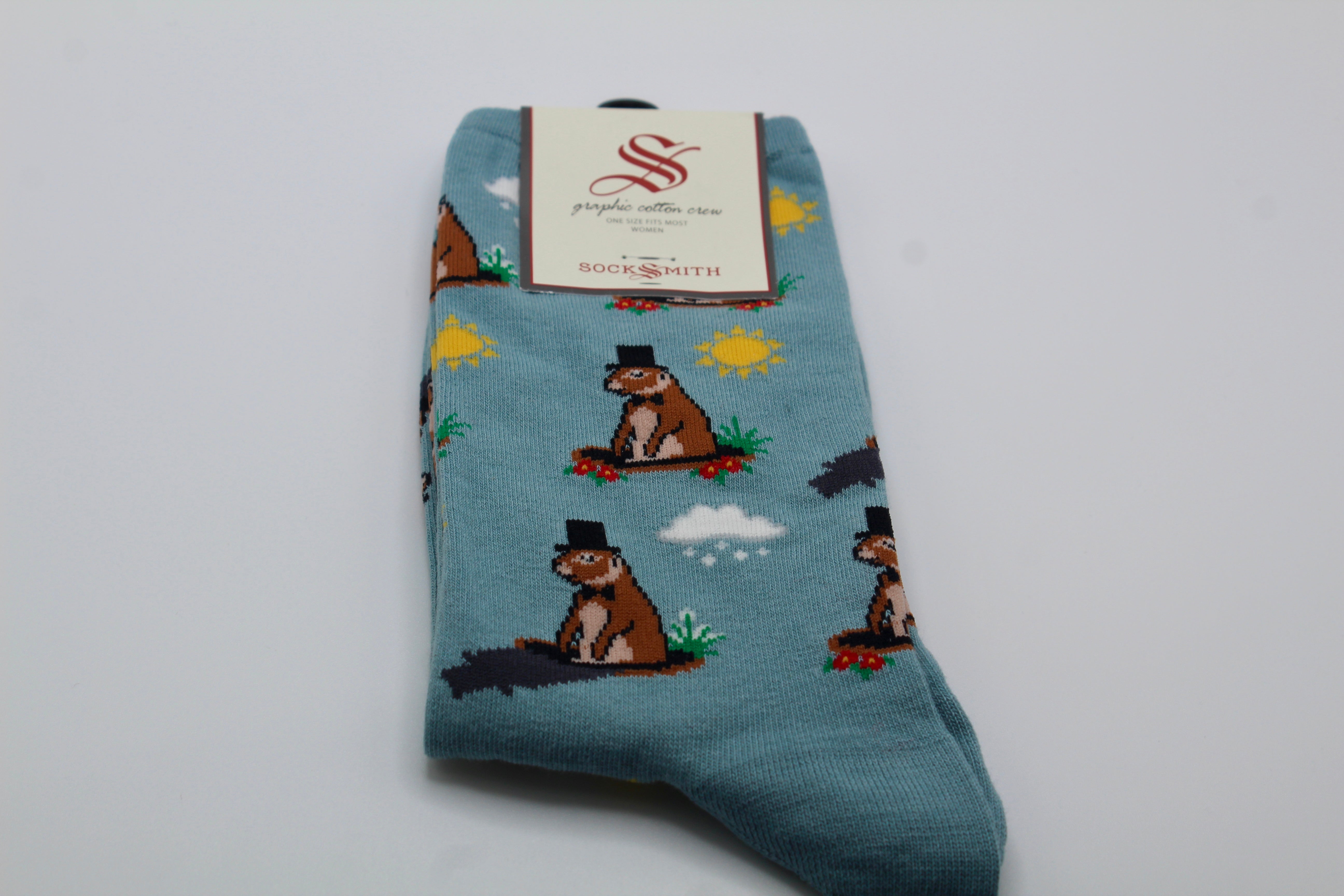 Women's 6 More Weeks Groundhog Socks-Groundhog Stuff
