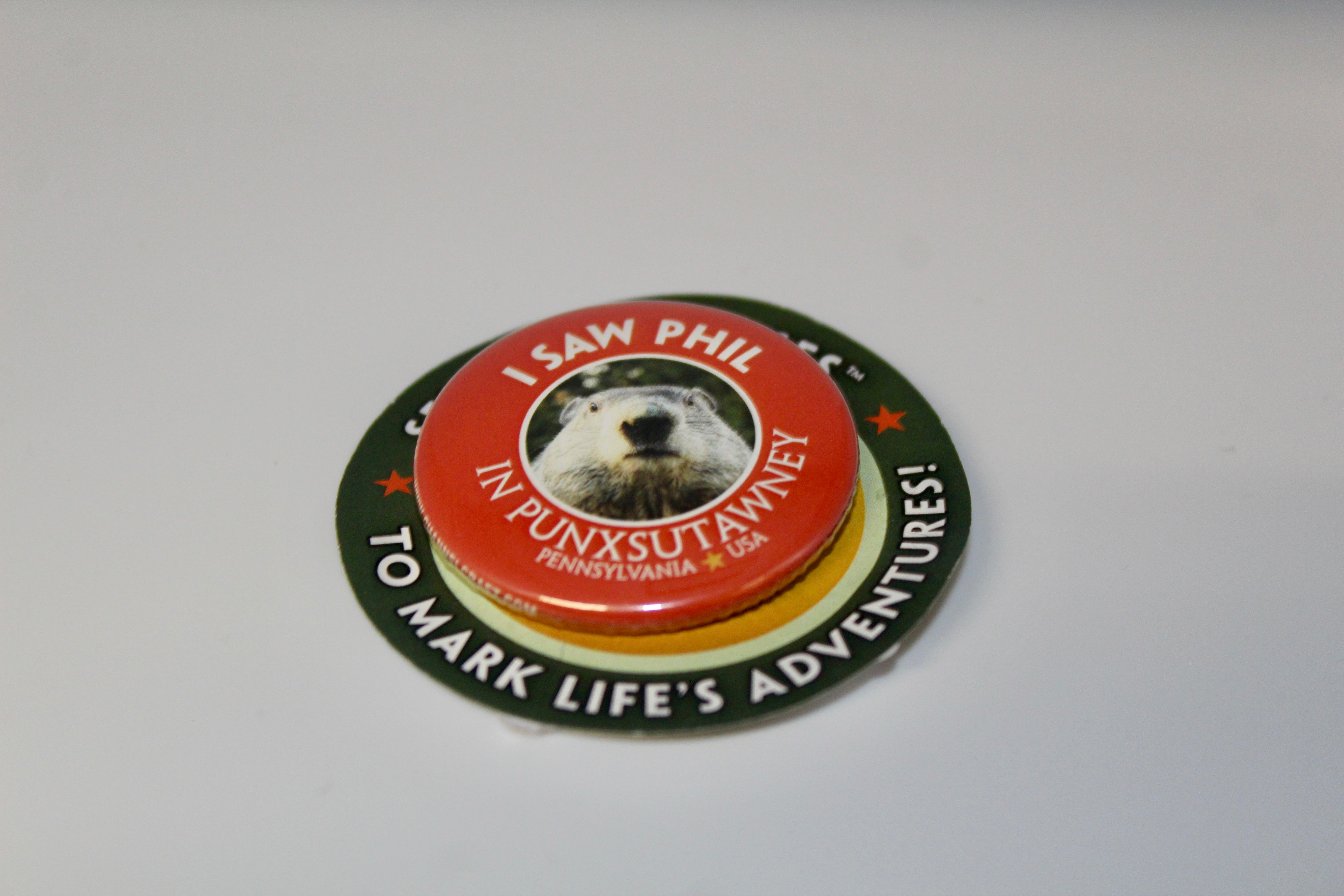 I Saw Phil in Punxsutawney Pin – Real Photo Edition-Groundhog Stuff