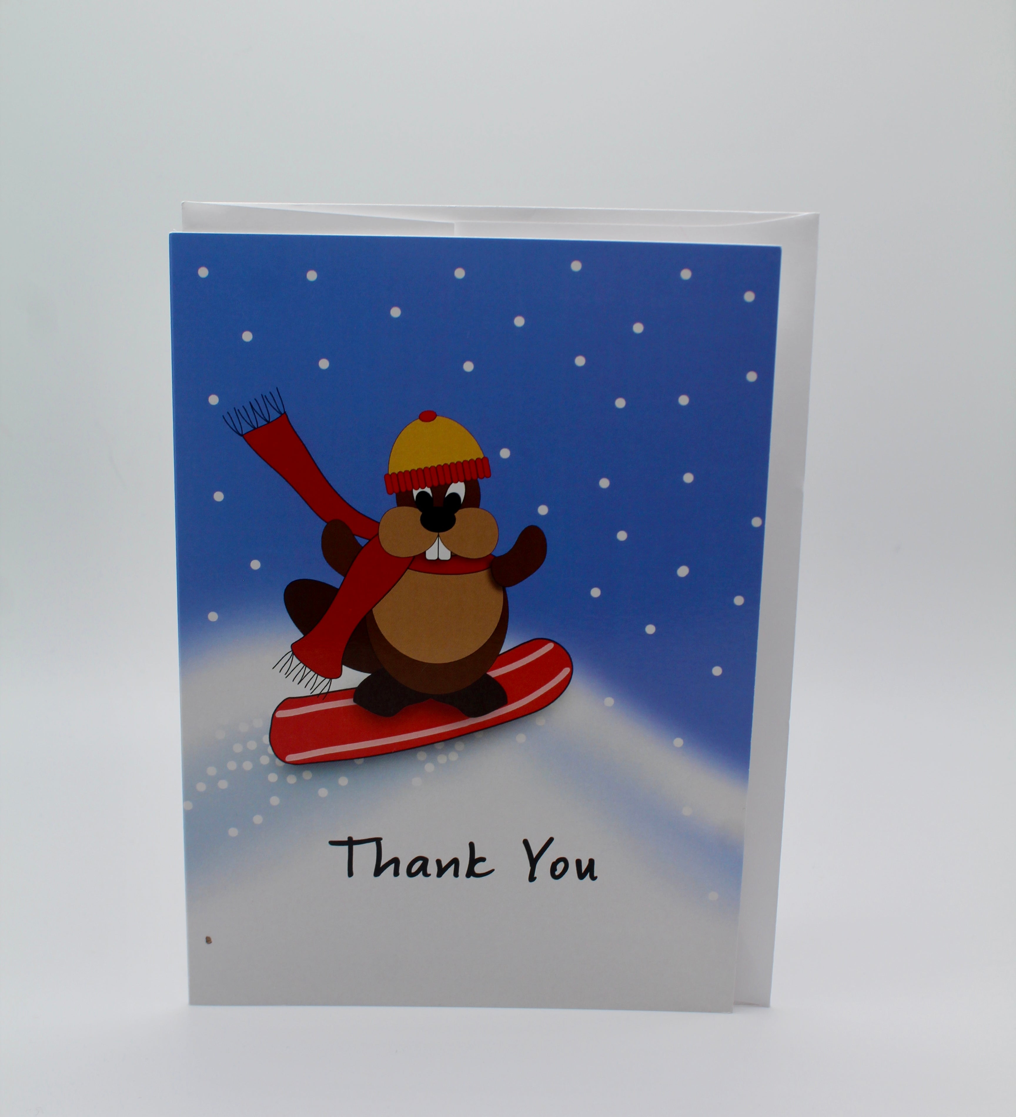 Thank You Groundhog Card – Blank Inside-Groundhog Stuff