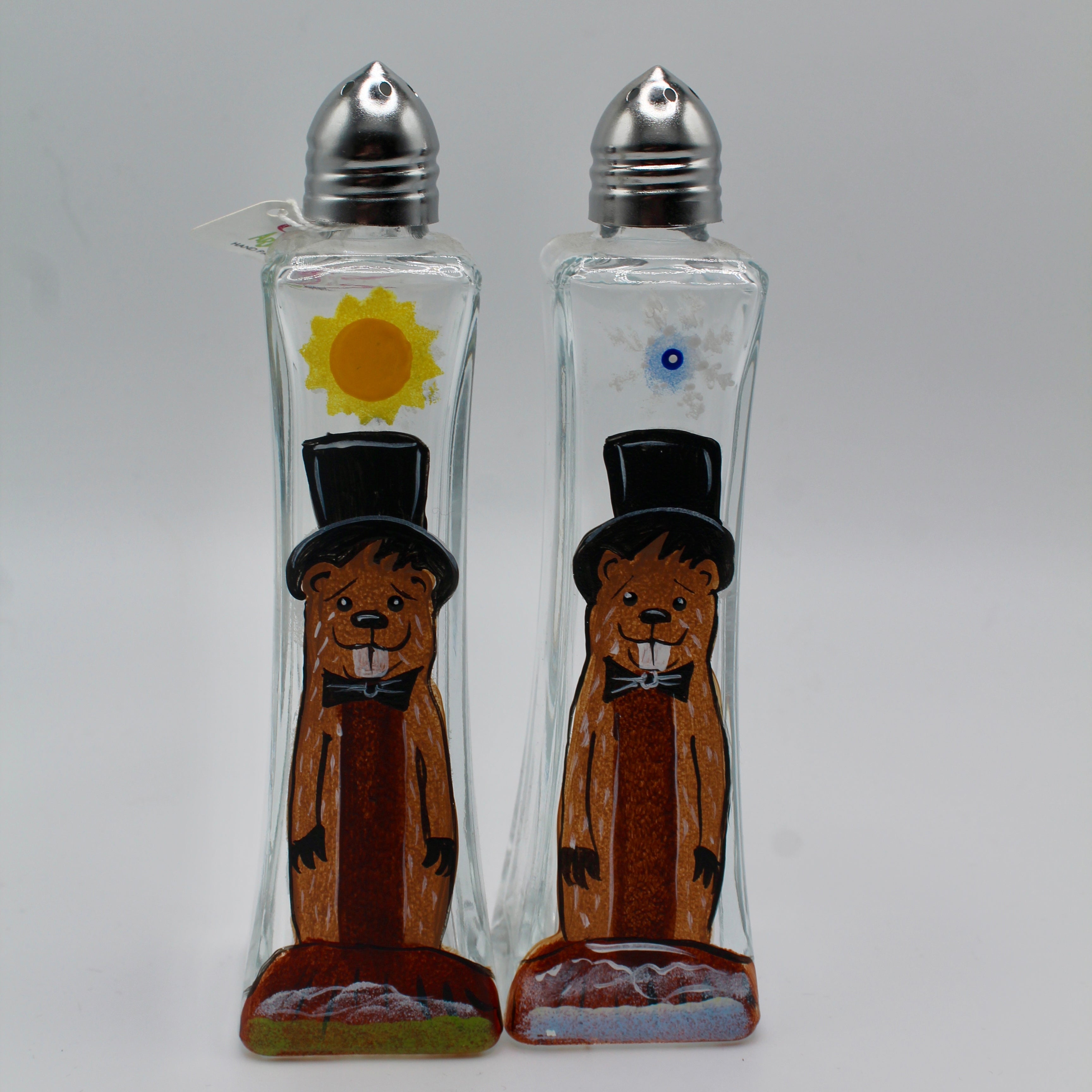 Hand Painted Groundhog Salt & Pepper Shaker-Groundhog Stuff