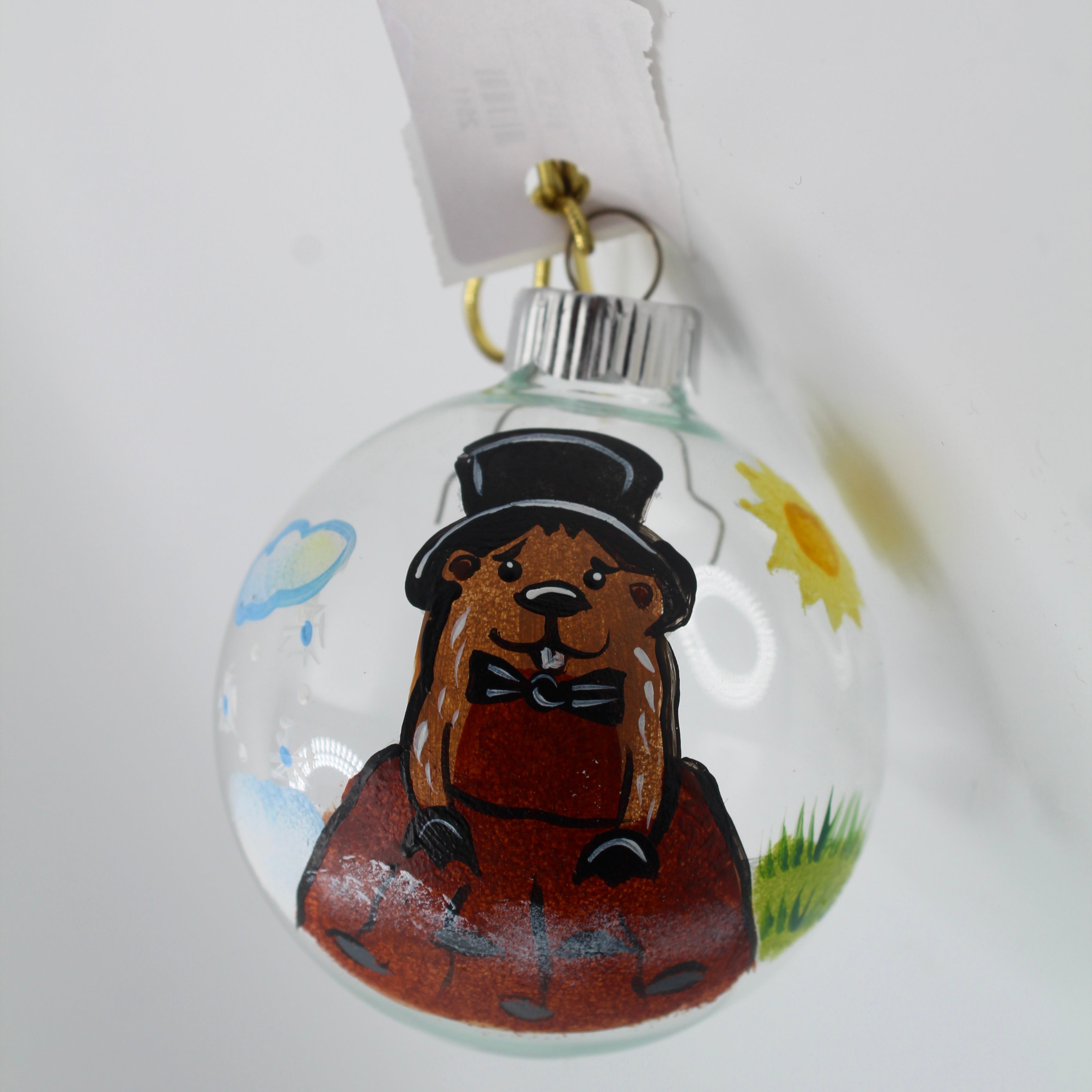 Hand-Painted Groundhog Ornament-Groundhog Stuff