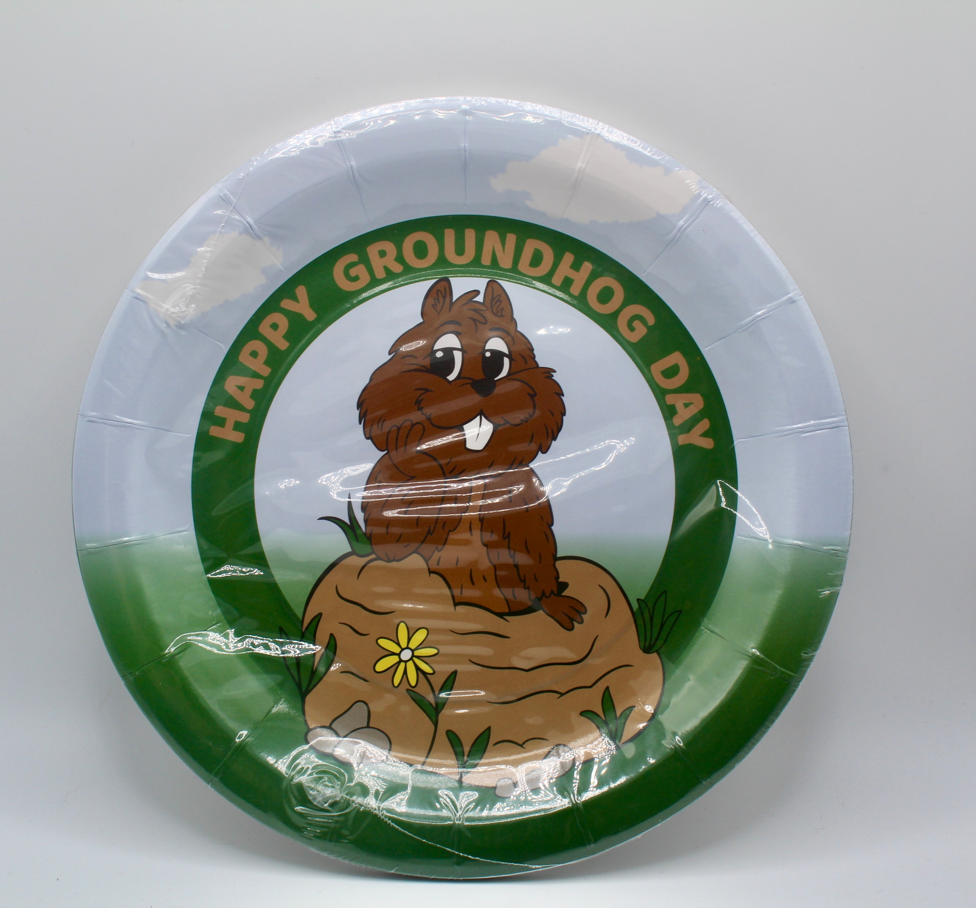 Groundhog Day Party Plates - 9" Pack of 8-Groundhog Stuff