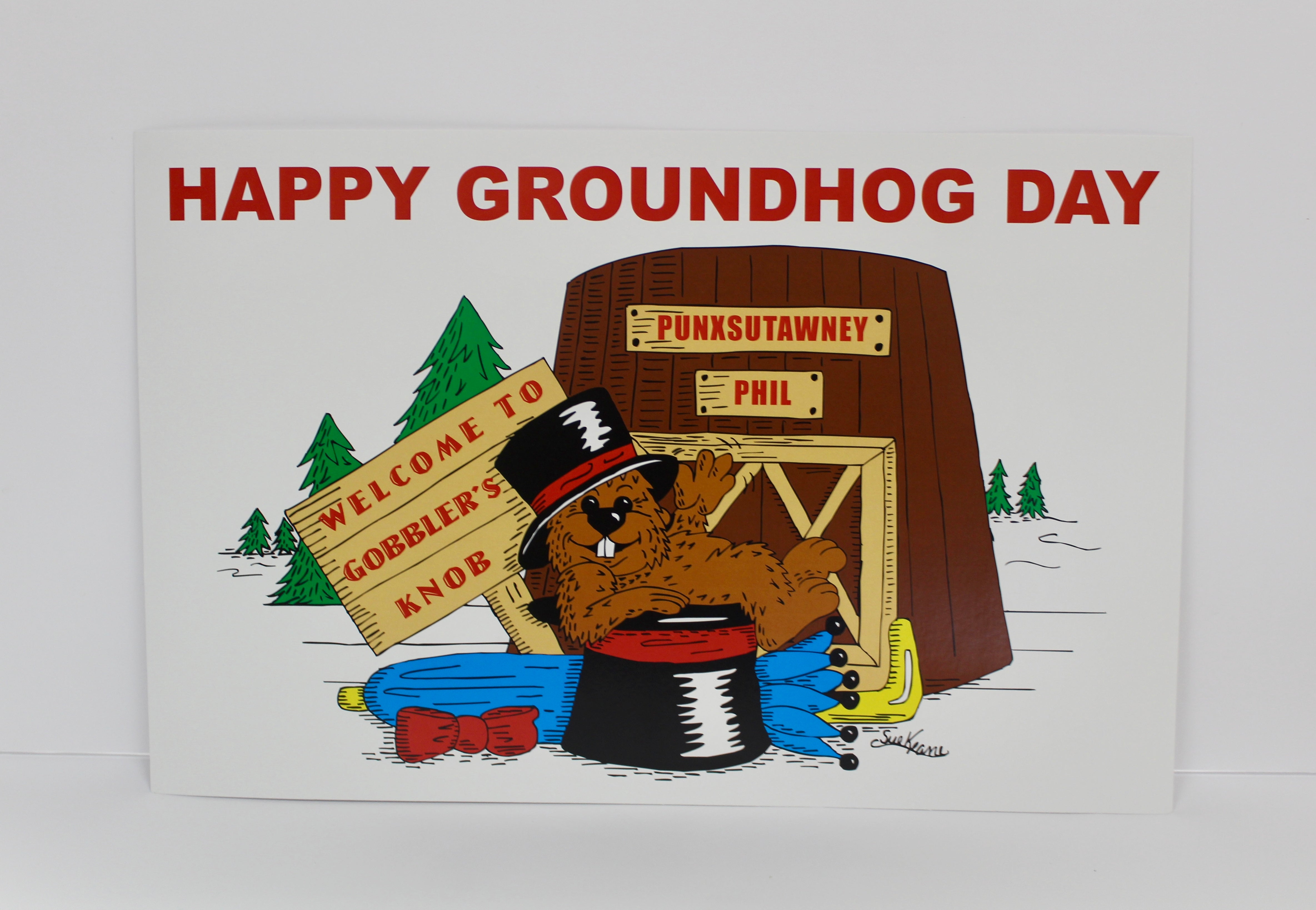 Poster - Happy Groundhog Day - 11x17"-Groundhog Stuff