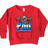 *TriColor Toddler Groundhog Sweatshirt - Red