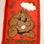 Garden Flag - Happy Groundhog Day (12x18.5")-Groundhog Stuff