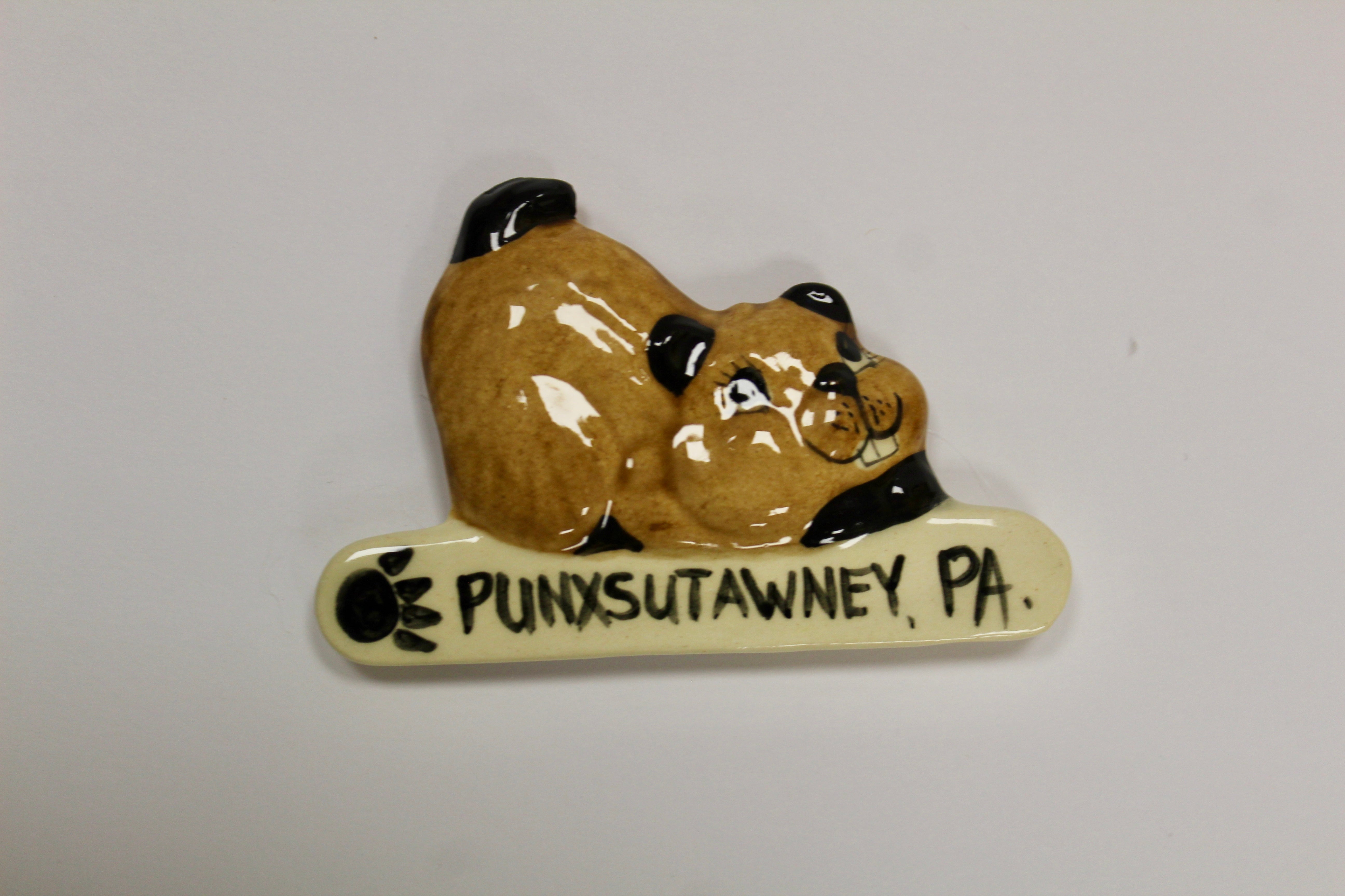 Horizontal Ceramic Groundhog Magnet – 3.5 Inch-Groundhog Stuff