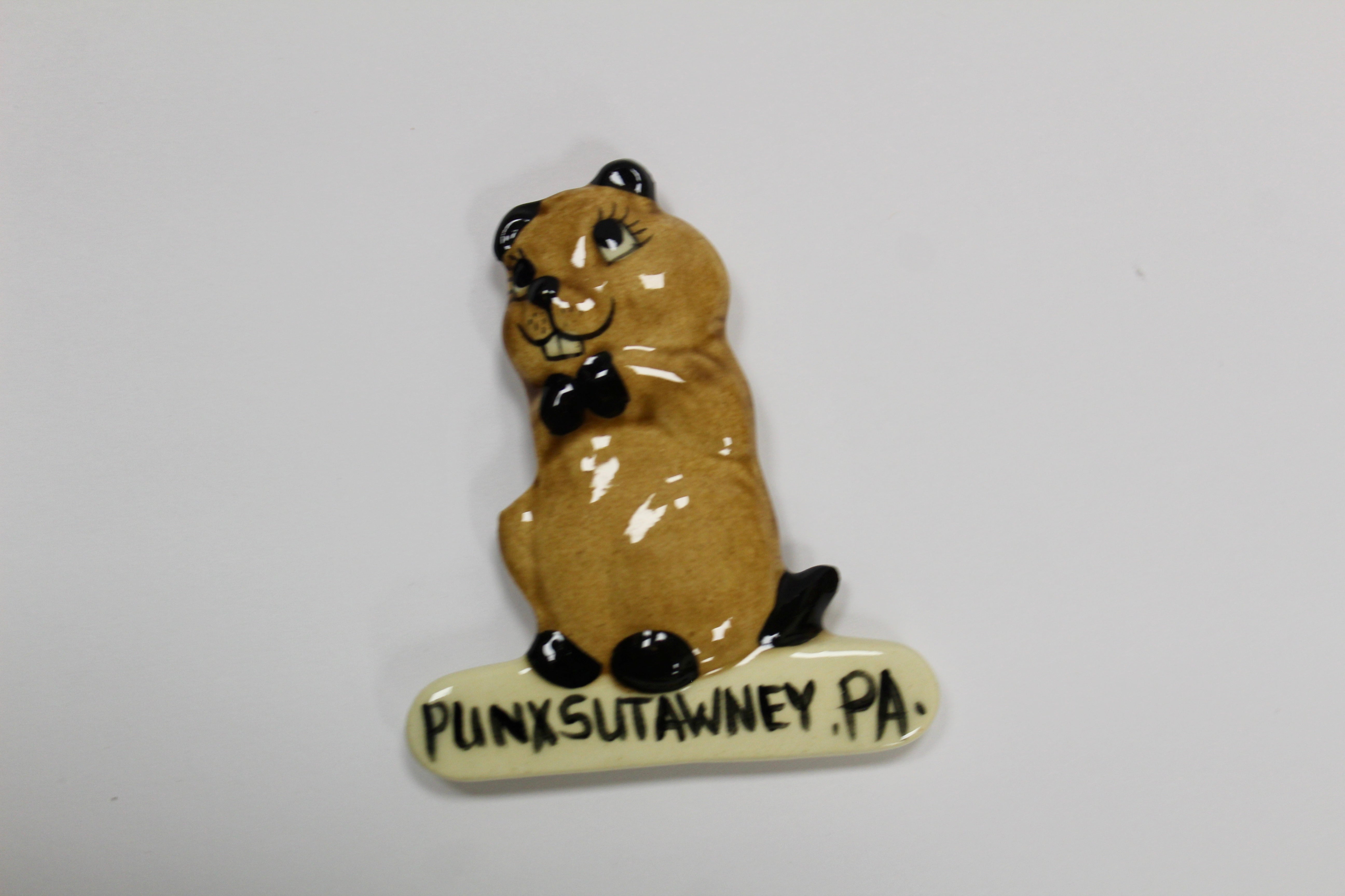 Vertical Ceramic Groundhog Magnet-Groundhog Stuff