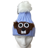 Adult Pom Pom Hat Blue-Blue : Adult
