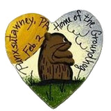 Ivory Groundhog Heart Pin