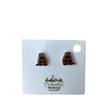 Groundhog Stud Earrings w/ Stainless Steel Posts