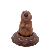 Ceramic Hog in a Hole Statue-5"H