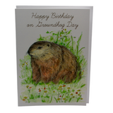 Happy Birthday on Groundhog Day Card