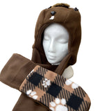 Adult Groundhog Hood-n-Mittens