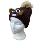*Adult pom hat Brown-Brown