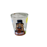 Handpainted  weather Ghog shot glass