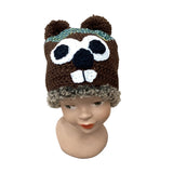 *Youth handknit ghog hat F-fur : youth