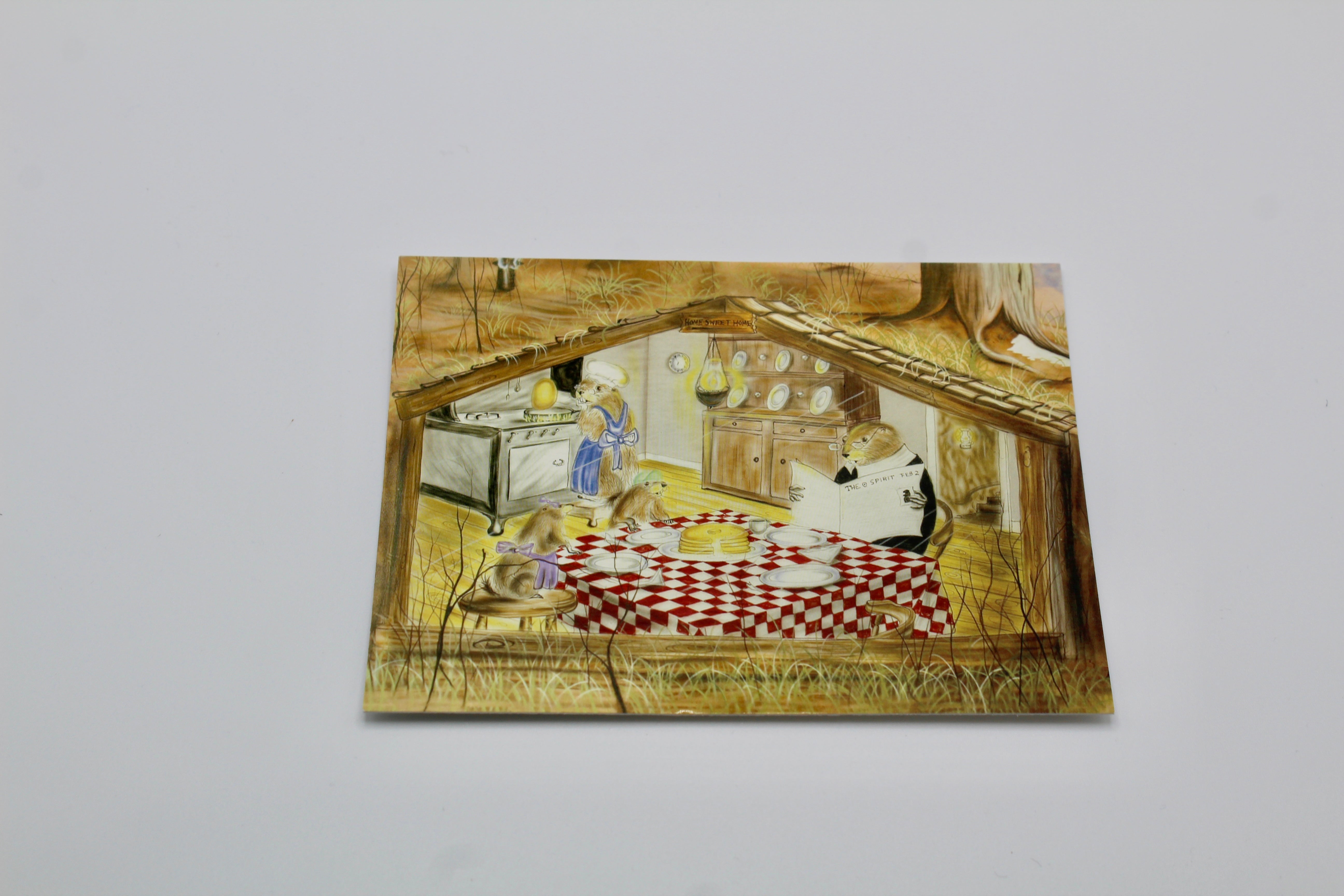 Groundhog Breakfast Mural Postcard-Groundhog Stuff