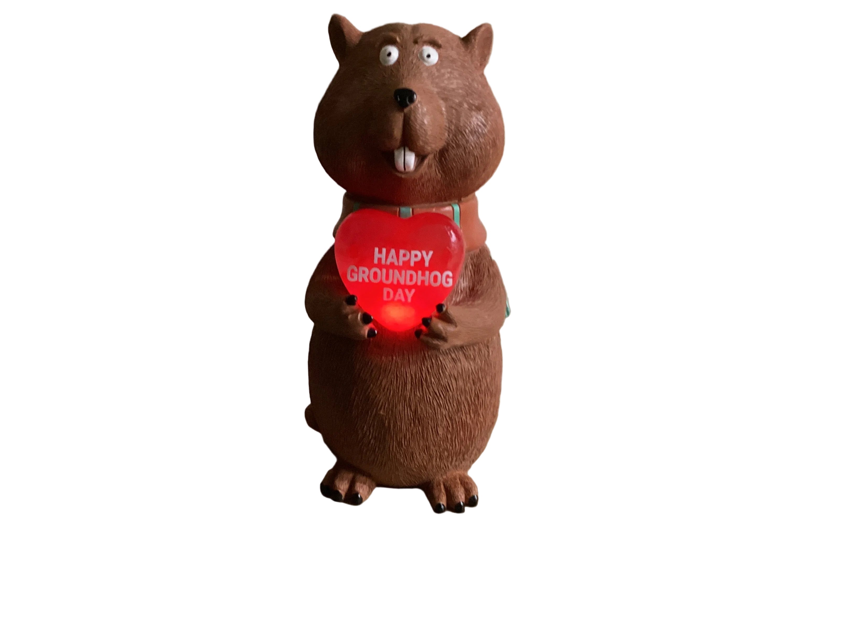 Groundhog Statue with a solar Heart – Punxsutawney Phil's Official