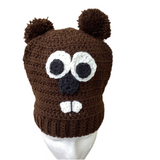 *Adult hand-knit ghog hat-Brown : Adult