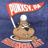 Groundhog Day Golf Towel - Navy 18x11 Cotton