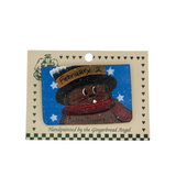 Groundhog Rectangle Pin – 2.5 x 2 in Handcrafted