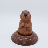 Ceramic Hog in a Hole Statue-5"H
