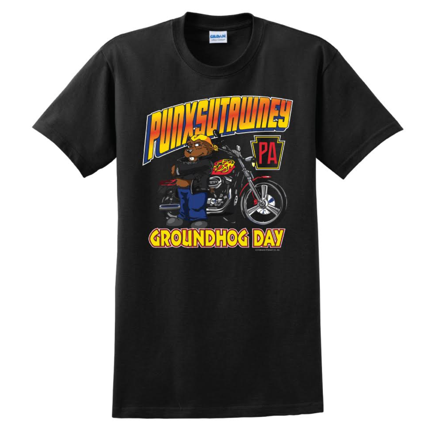 Adult Biker Phil T-Shirt - 3X-Groundhog Stuff