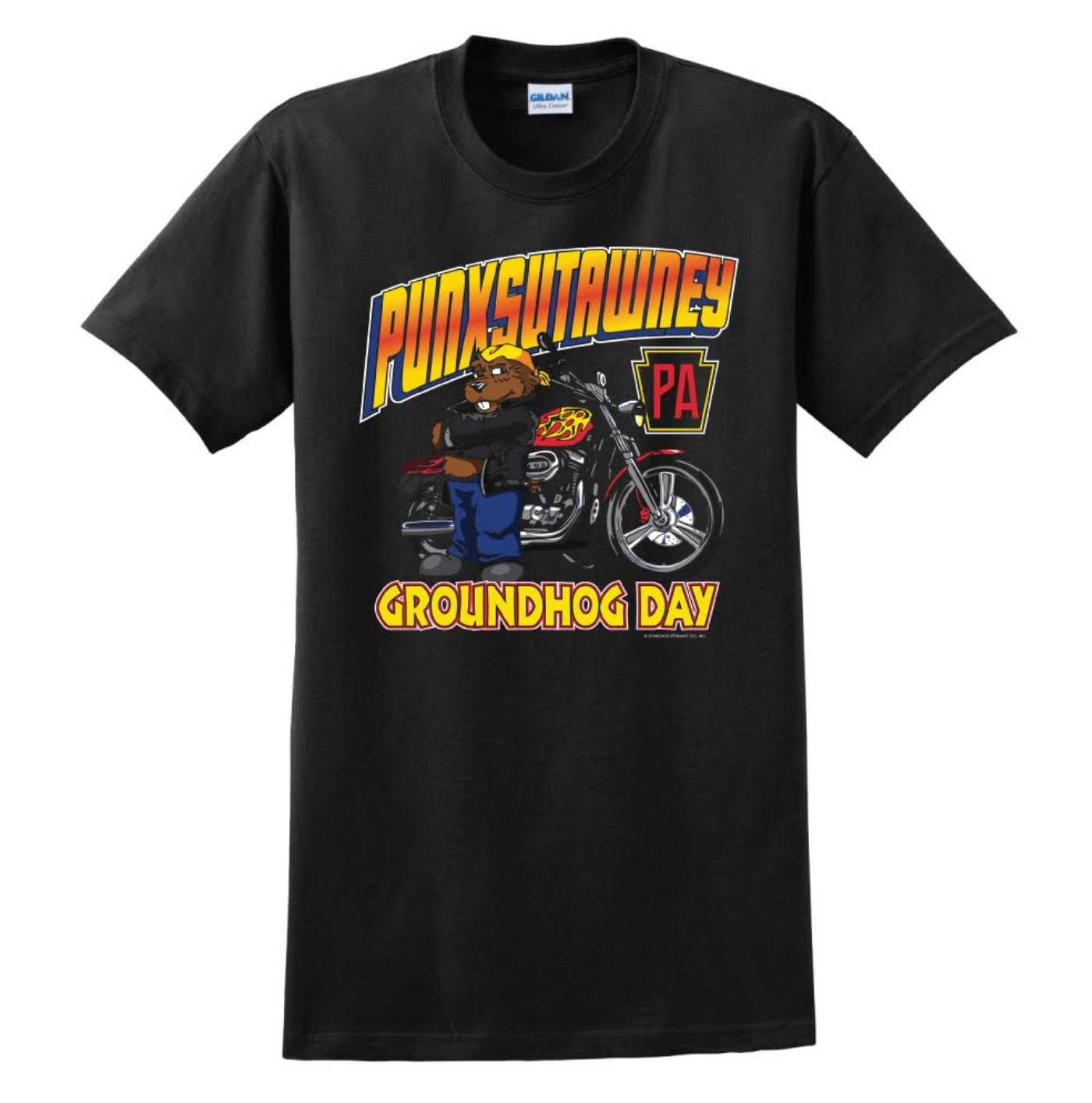 Adult Biker Phil T-Shirt - 3X-Groundhog Stuff