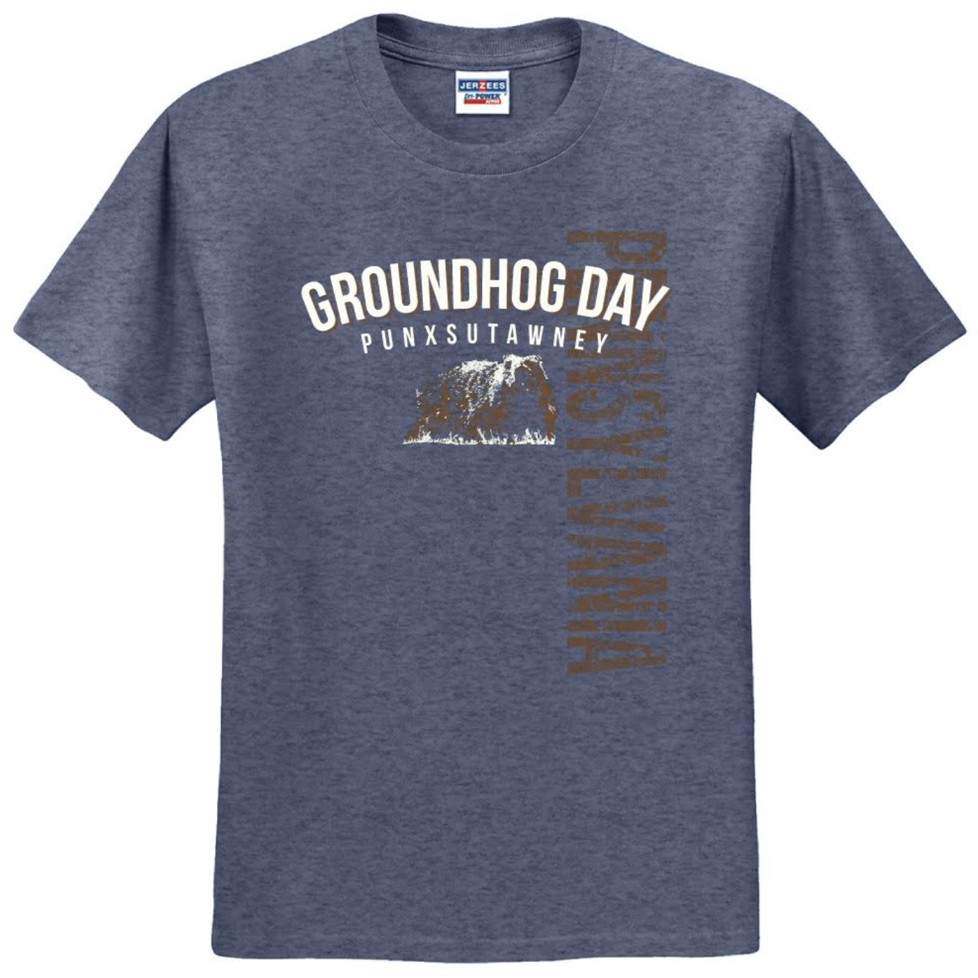 Adult Heather Groundhog T-Shirt-Groundhog Stuff