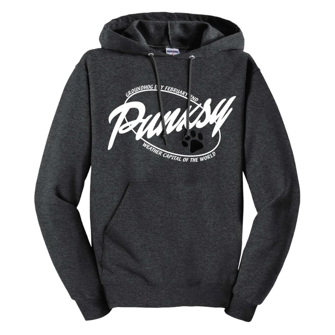 Adult Punxsy Felt Paw Hoodie - Charcoal-Groundhog Stuff