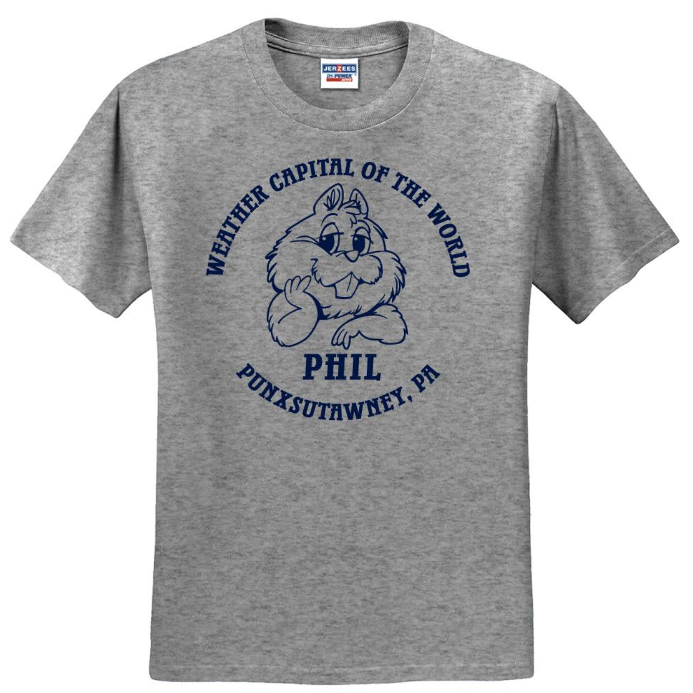 Adult Weather Capital T-Shirt - Gray-Groundhog Stuff