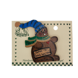 Blue Toboggan Hat Phil Pin – Handcrafted Wooden