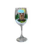 Trees/Groundhog Wine Glass