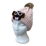 Adult Pom Pom Hat Pink-Pink : adult