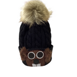 Kids Pom Pom Hats Blk-black : Toddler